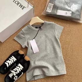 ALO 2025 primavera y verano nuevo adelgazamiento cuello redondo color sólido impreso todo partido ca  