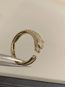 Cartier medio diamante leopardo micro incrustado anillo-3556  
