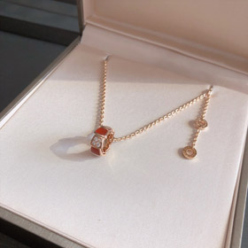 Bulgari diamante serpiente hueso rueda collar-3567  