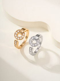 Bulgari Pave Diamond Carta Anillo-3586  