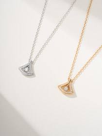 Bulgari platino completo diamante ventilador collar-3609  