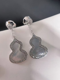 Qeelin White madre de perla carnelian calabaza pendientes-3674  