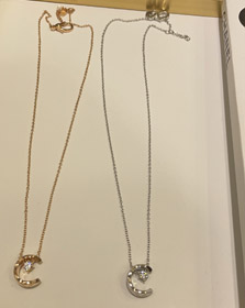 Chanel marinero luna rosa oro collar de plata-3717  