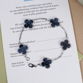 Van Cleef & Arpels pulsera de suerte de cuatro hojas de 5 flores-3769  