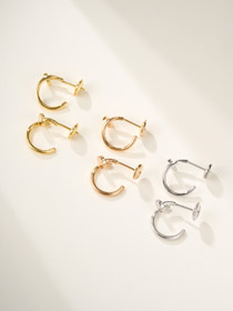 Cartier uña rosa oro platino pendientes-3772  