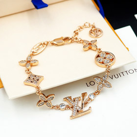 Louis Vuitton LV vieja flor pulsera de diamante completo-3819  
