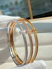 Tiffany diamante pulsera de bobina bisagrada-3927  