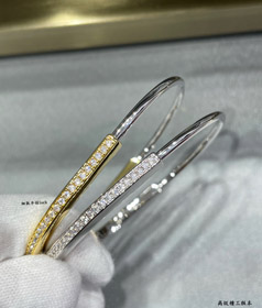 Tiffany delgado medio diamante bloqueo pulsera-3968  