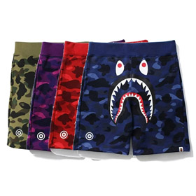 BAPE colorblock camuflaje brillo en la oscuridad tiburón serie casual shorts-4245  