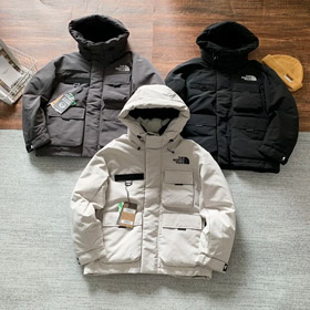 EL NORTH FACE logotipo de color sólido logo multi-bolsillo cordón con capucha de algodón chaqueta-4274  