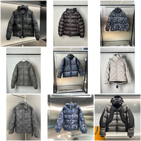 LOUIS VUITTON SS23 color sólido con capucha de manga larga con cremallera chaqueta de abajo-4280  