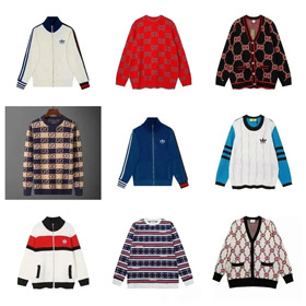 GUCCI x adidas originals colaboración: contraste de cremallera chaqueta y suéter-4337  