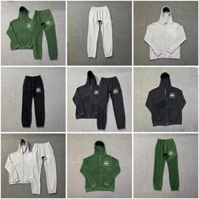 Traje de sudadera casual con cremallera de bolsillo con capucha Corteiz -4419  