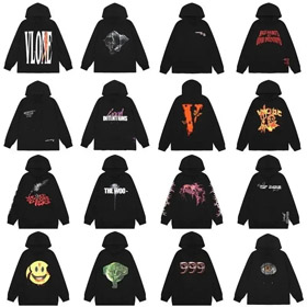 VLONE ZIP HOODIE grieta impresión grande VLogo sudadera con capucha-4450  