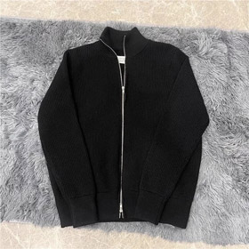 Margiela todo la versión de lana de cuello alto cremallera cardigan suéter chaqueta-4471  