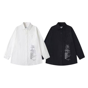 Maison Margiela impreso suelto encaje casual camisa de manga larga-4757  