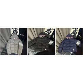 THOM BROWNE con capucha de nylon chaqueta de vuelo abajo chaqueta-4775  