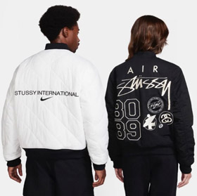 Nike x Stussy Collaboración Logo Bordado Reversible Bomber Chaqueta-4815  