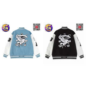 AMIRI Color-bloqueado carta impresión sobredimensionada Varsity chaqueta-4856  