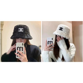 Sombrero de pescador cálido y resistente al viento Celine con lana de cordero-4943  