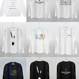 Maison Margiela puro algodón doble capa suelto-ajuste oversized camiseta-5018  