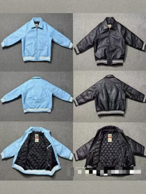 Corteiz color sólido collar de solapa con cremallera de manga larga de cuero chaqueta-5029  