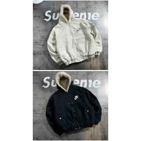 Nike nueva chaqueta de algodón bordada con capucha swoosh-5079  