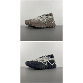 Moncler x RICK OWENS Trailgrip Megalace cuero pie redondo elástico zapatos casuales bajos-5115  