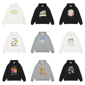 Casablanca carta patrón con capucha sudadera de manga larga-5138  