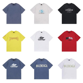 Balenciaga puro algodón impreso carta camiseta de manga corta-5174  