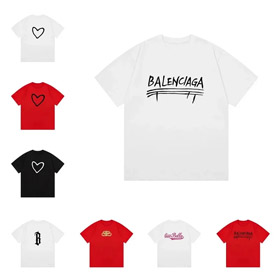 Balenciaga nueva camiseta de manga corta con cuello redondo-5176  