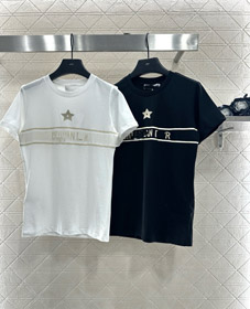 Dior nuevo cuello redondo de manga corta casual y versátil camiseta-5375  