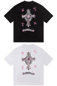 Chrome Hearts CH nueva camiseta de manga corta con estampado cruz y sánscrito-5424  