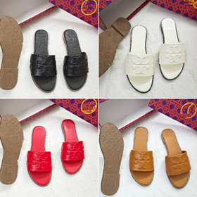 Tory Burch nuevas sandalias de deslizamiento planas de todo cuero-5663  