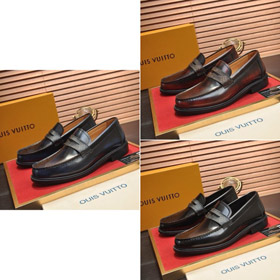 Louis Vuitton (LV) nuevos zapatos de cuero deslizables formales de negocios-5742  