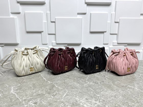 Miu Miu nuevo plisado cuerda cubo bolsa-5810  