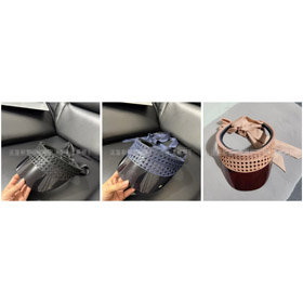 Dior nuevo sombrero del sol de la cinta del patrón de la caña tejido abierto-5859  