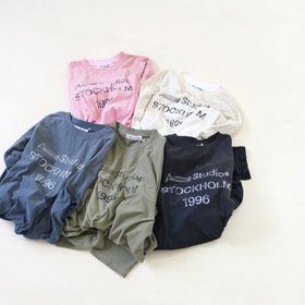 Acne Studios 1996 afligido lavar camiseta de manga larga-5934  