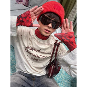 Camiseta de manga larga adornada con strass de Acne Studios-5949  