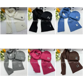 Miu Miu nueva piel de conejo caliente sombrero de punto y bufanda set-5977  