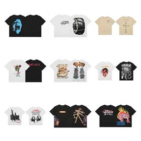 Travis 2025 nuevo graffiti camiseta de manga corta de manga media-1911