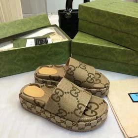 GUCCI una palabra nuevas zapatillas bordadas suela gruesa para mejorar la altura de la plataforma to