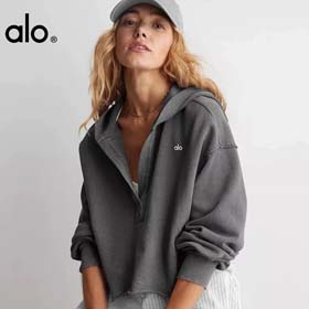 ALO mujer primavera y otoño suelto yoga sudadera con capucha-2581