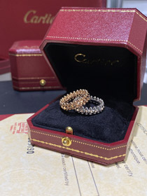 Cartier oro y blanco remache anillo-3589