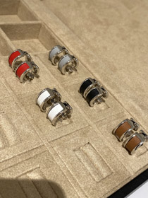 Hermes cuero pendientes de costura-3611