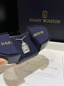 Harry Winston Puerta completa de diamantes de la felicidad collar-3615