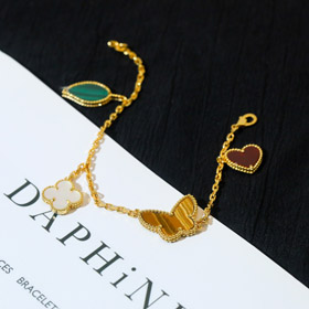 Louis Vuitton LV cuatro flores pulsera ojo tigre piedra madre de perla malaquita carnelian-3632