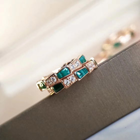 Bulgari hueso de serpiente anillo de diamantes madre de perla anillo-3676