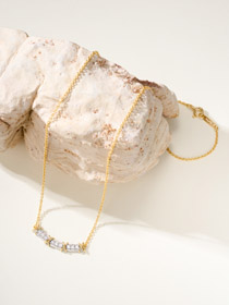 Tiffany cruz diamante sonrisa collar-3681