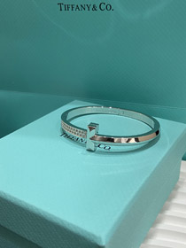 Tiffany diamante completo moissanite diamante hebilla en forma de T pulsera pulsera-3684